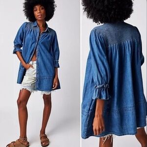 Denim Tunic Dress - Blue Women's Dress